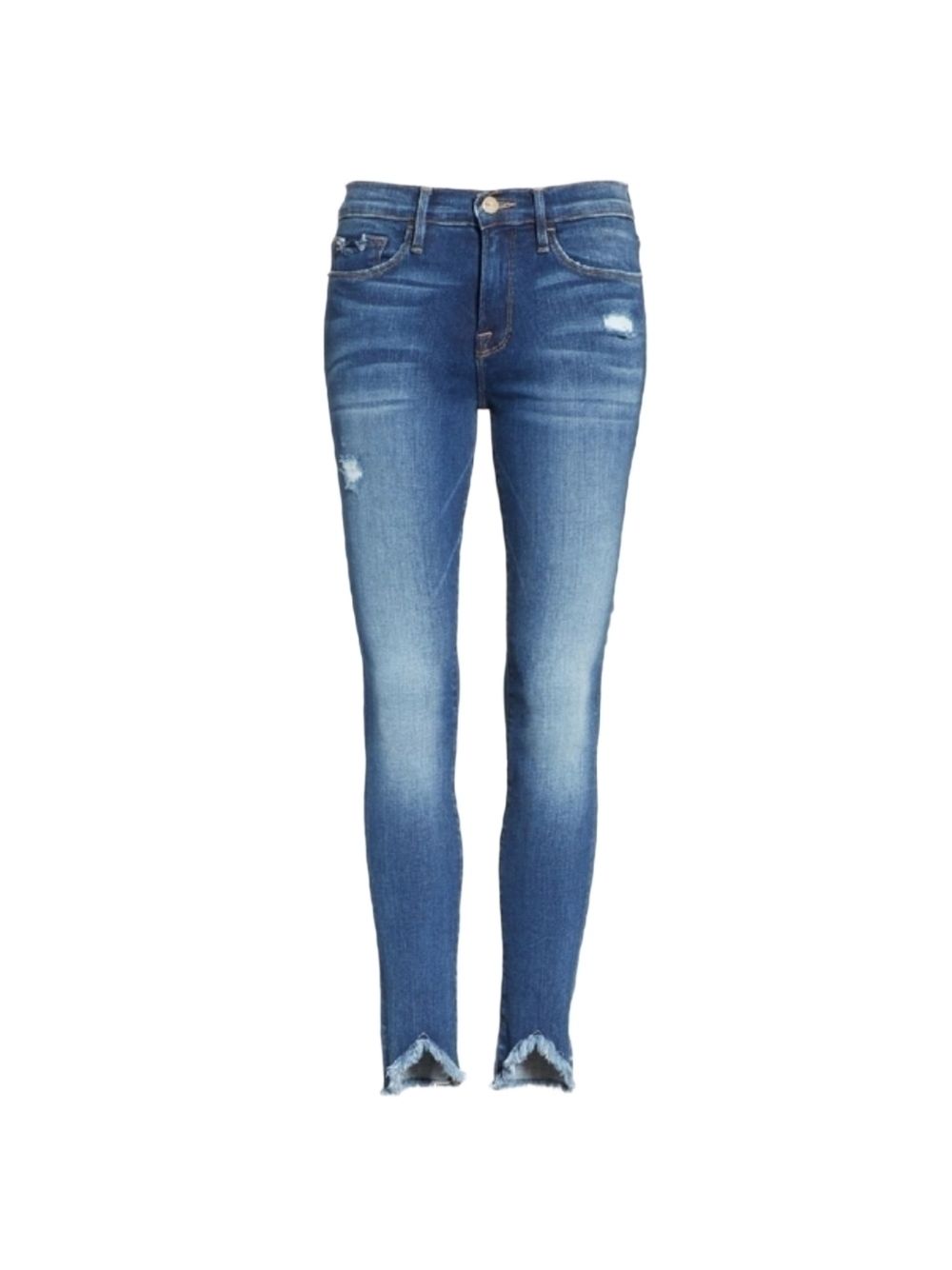 Frame Le Skinny De Jeanne Triangle Hem Jeans In Seabright Exclusive Size 27